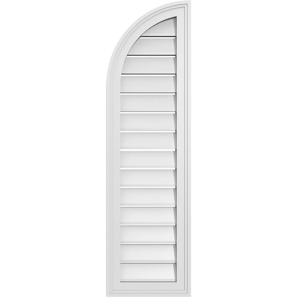 Ekena Millwork Quarter Round Top Left Surface Mount PVC Gable Vent w/ 2"W x 1-1/2"P Brickmould Frame, 12"W x 42"H GVPQL12X4202SF - main